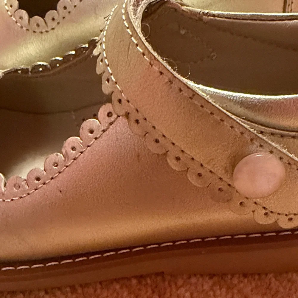 Elephantito Metallic Gold Mary Jane Dress Shoes